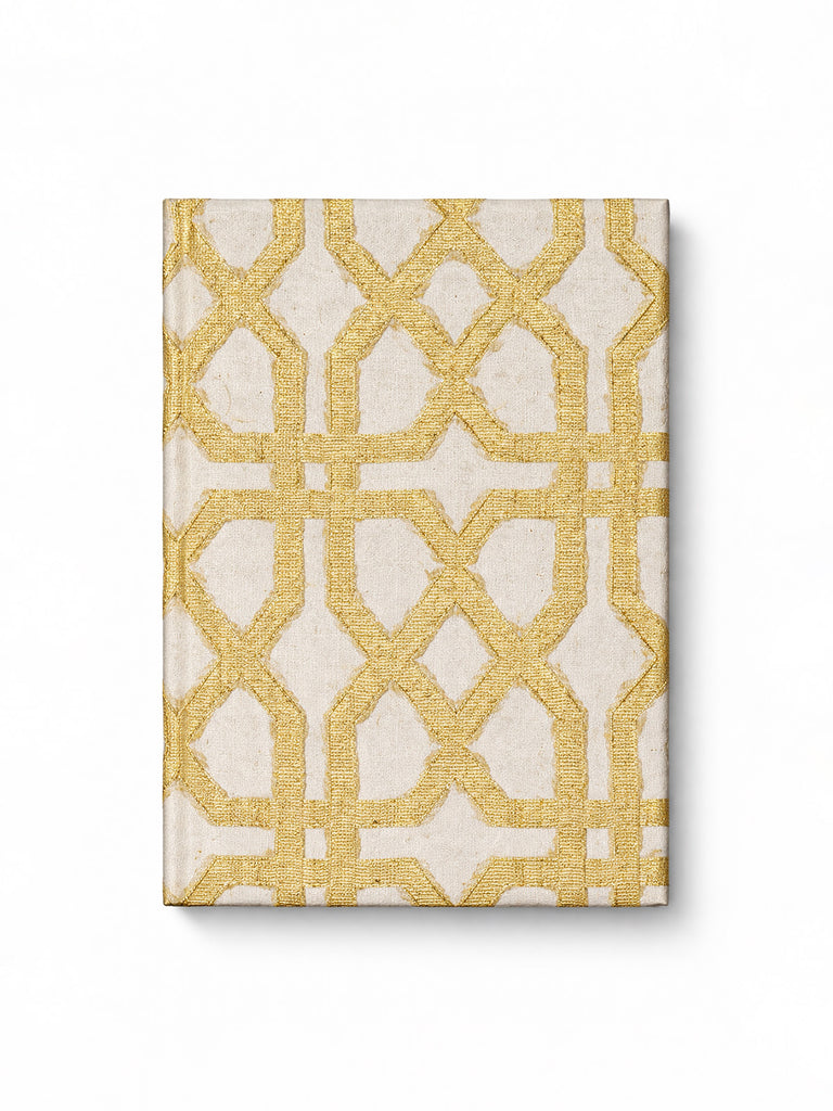 Handwoven Beige & Gold Banarasi Diary