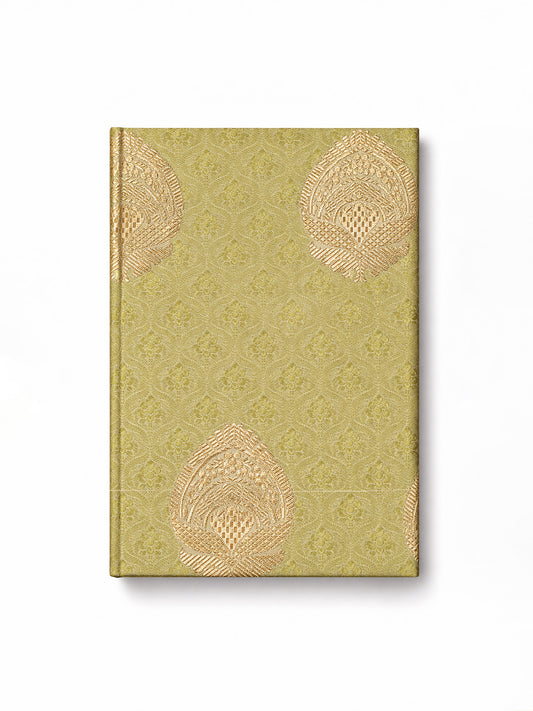 Handwoven Mint Gold Banarasi Diary