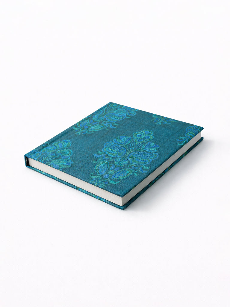 Handwoven Teal Blue Banarasi Diary