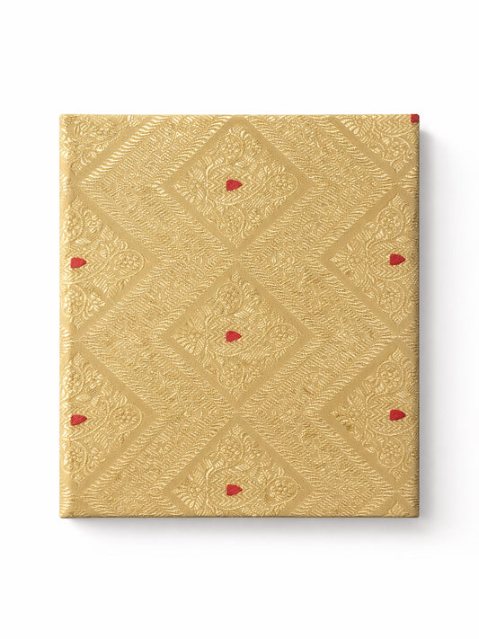 Handwoven Gold & Red Banarasi Diary