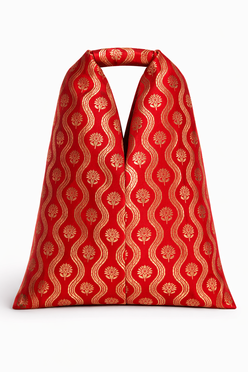 Handwoven Orange Banarasi Potli