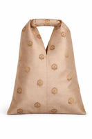 Handwoven Buff Beige Banarasi Potli