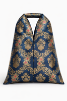 Handwoven Blue & Gold Banarasi Potli