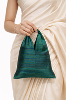 Handwoven Emerald Green Banarasi Potli