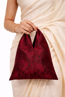 Handwoven Deep Red Banarasi Potli