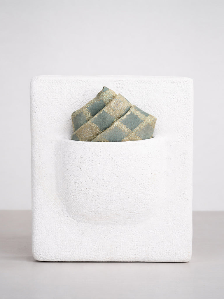 Handwoven Multi-Colour Cutwork Silk Pocket Square