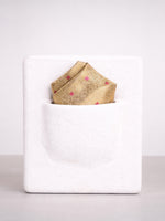 Handwoven Gold Emboss Silk Pocket Square
