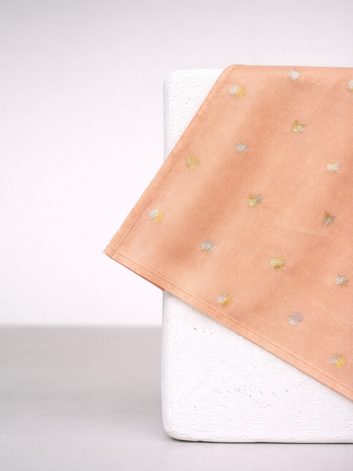 Handwoven Peach Cutwork Silk Pocket Square