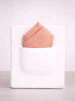 Handwoven Peach Cutwork Silk Pocket Square