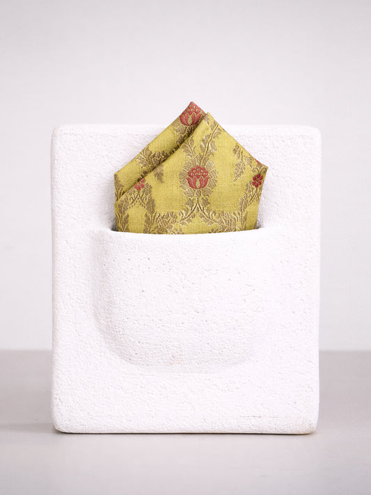 Handwoven Lime Green Silk Pocket Square