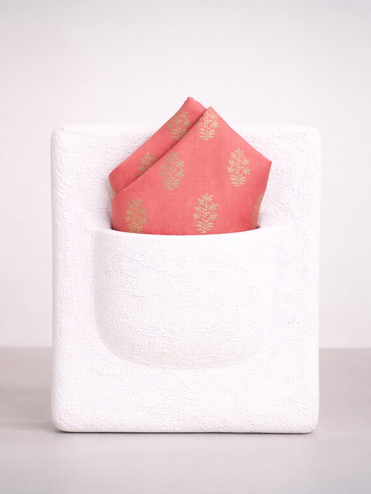 Handwoven Blush Pink Cutwork Silk Pocket Square