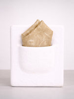 Handwoven Beige Emboss Silk Pocket Square