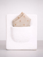 Handwoven Ecru Cutwork Silk Pocket Square