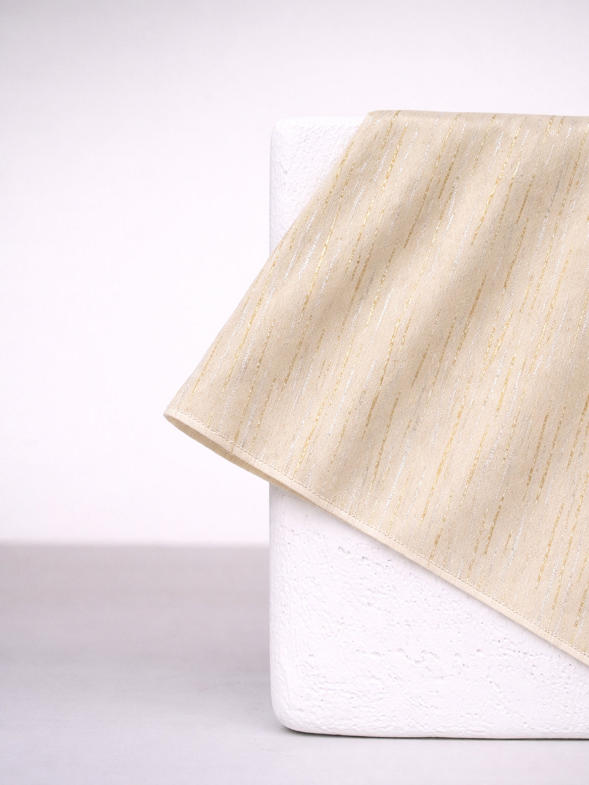 Handwoven Buff Beige Silk Pocket Square