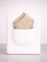 Handwoven Buff Beige Silk Pocket Square