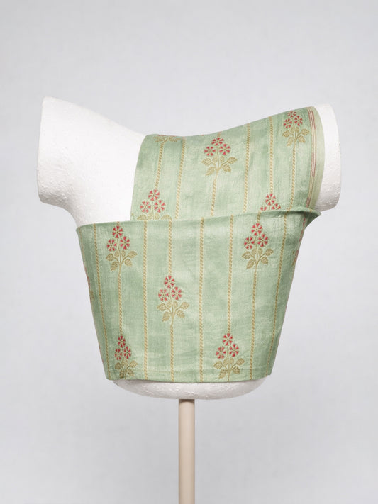 Handwoven Pistachio Green Kadhwa Banarasi