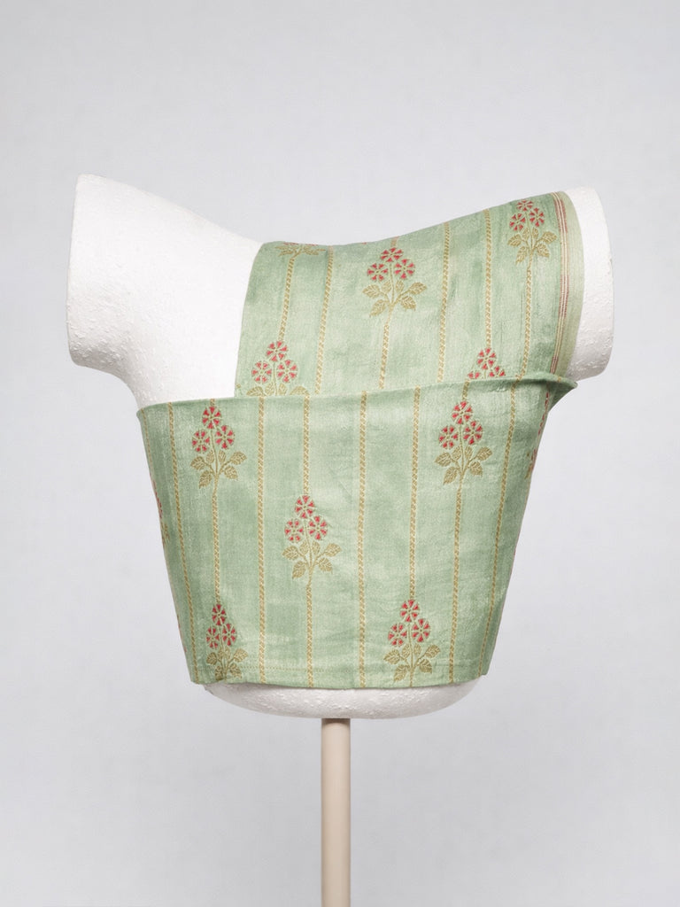 Handwoven Pistachio Green Kadhwa Banarasi