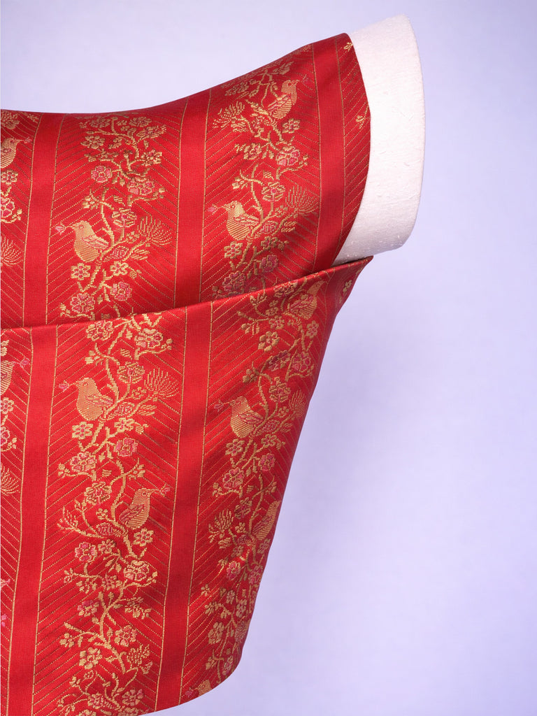 Handwoven Red Cutwork Banarasi