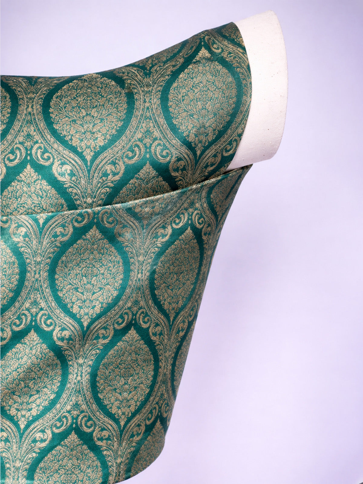 Handwoven Teal Blue Brocade Banarasi