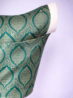 Handwoven Teal Blue Brocade Banarasi