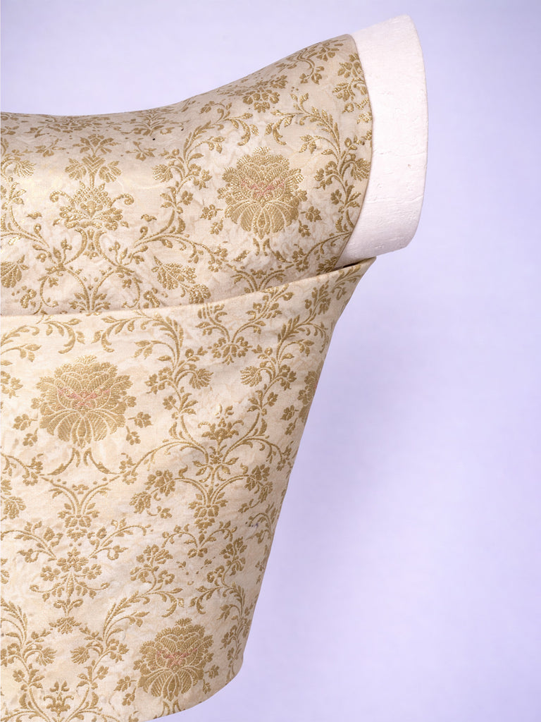 Handwoven Ecru Kadhwa Banarasi