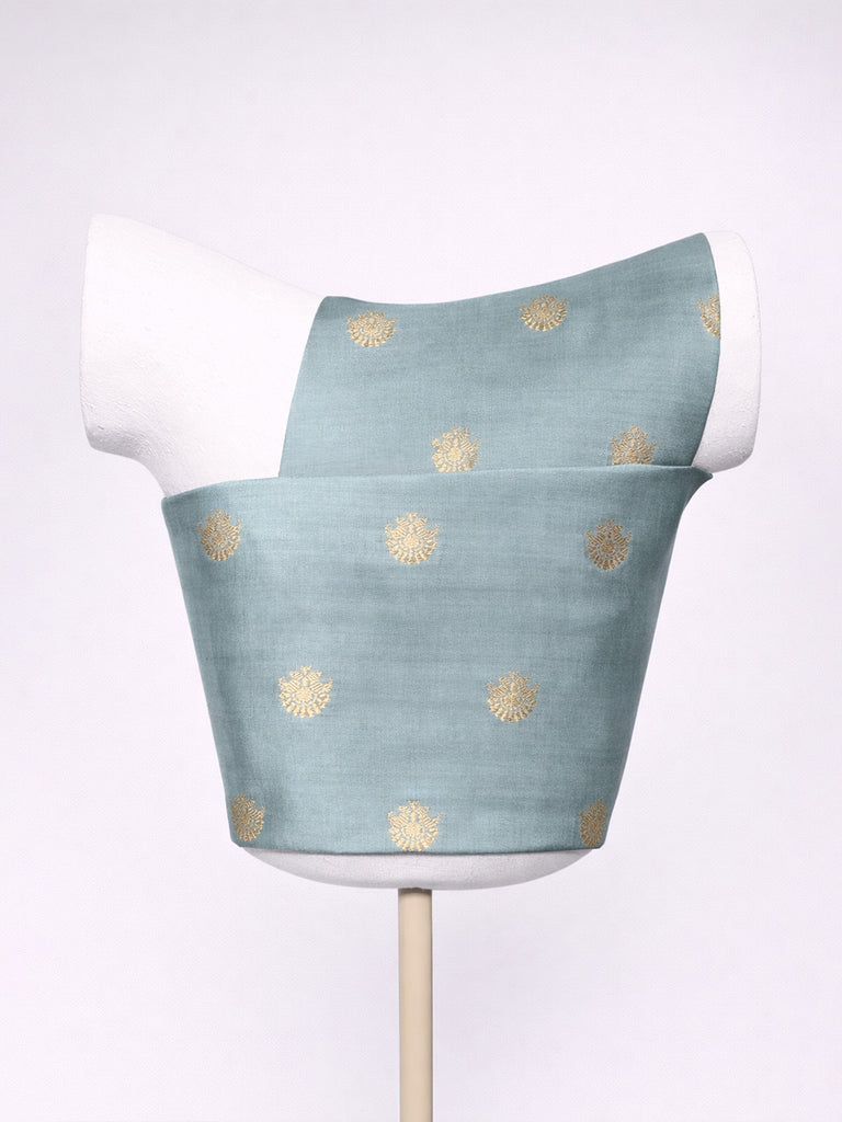 Handwoven Pale Blue Kadhwa Banarasi