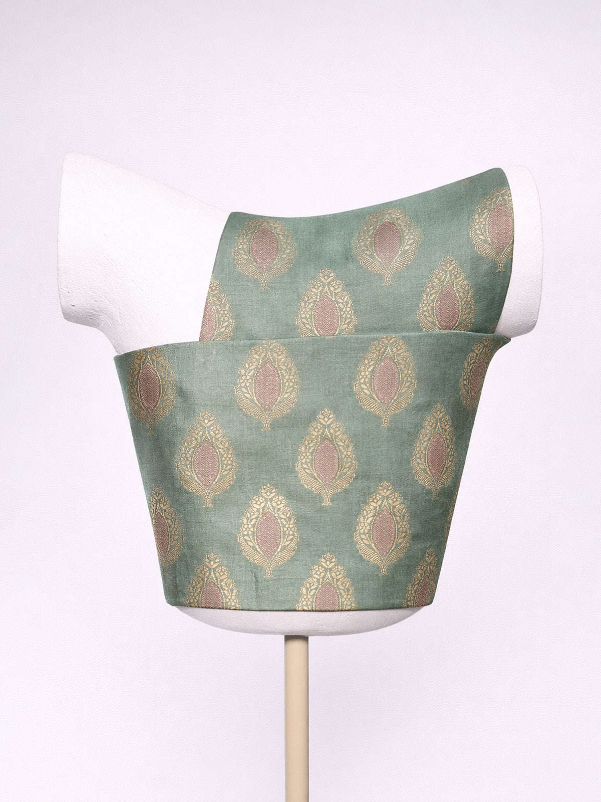 Handwoven Dusty Blue Kdhwa Banarasi