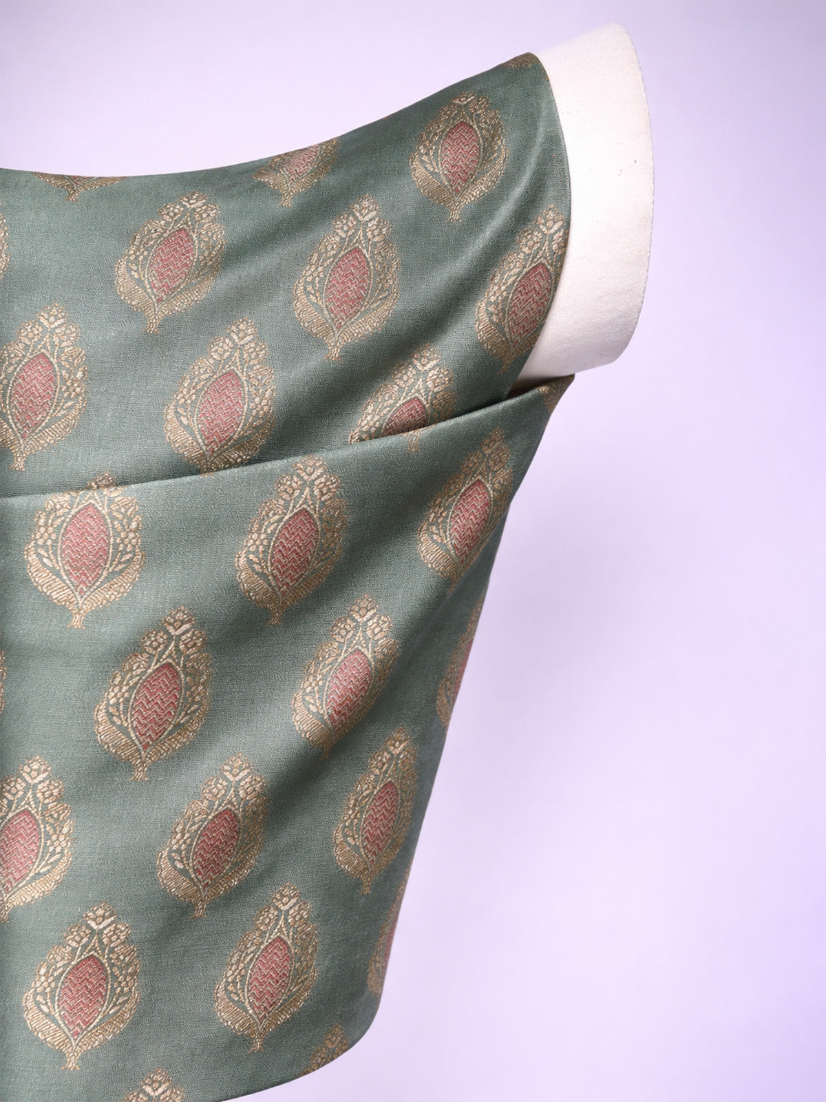 Handwoven Dusty Blue Kdhwa Banarasi