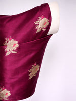 Handwoven Magenta Cutwork & Kadhwa Banarasi