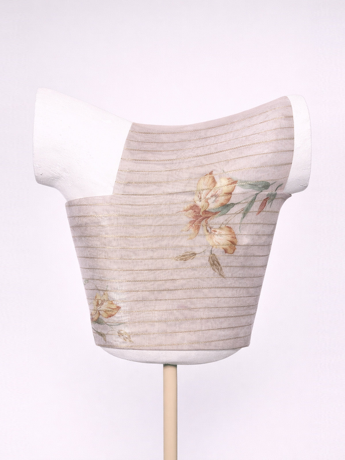 Handwoven Dusty Mauve Banarasi Fabric