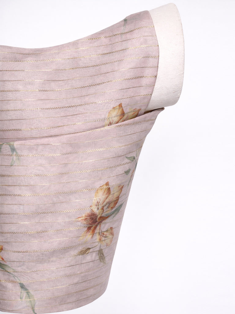 Handwoven Dusty Mauve Banarasi Fabric