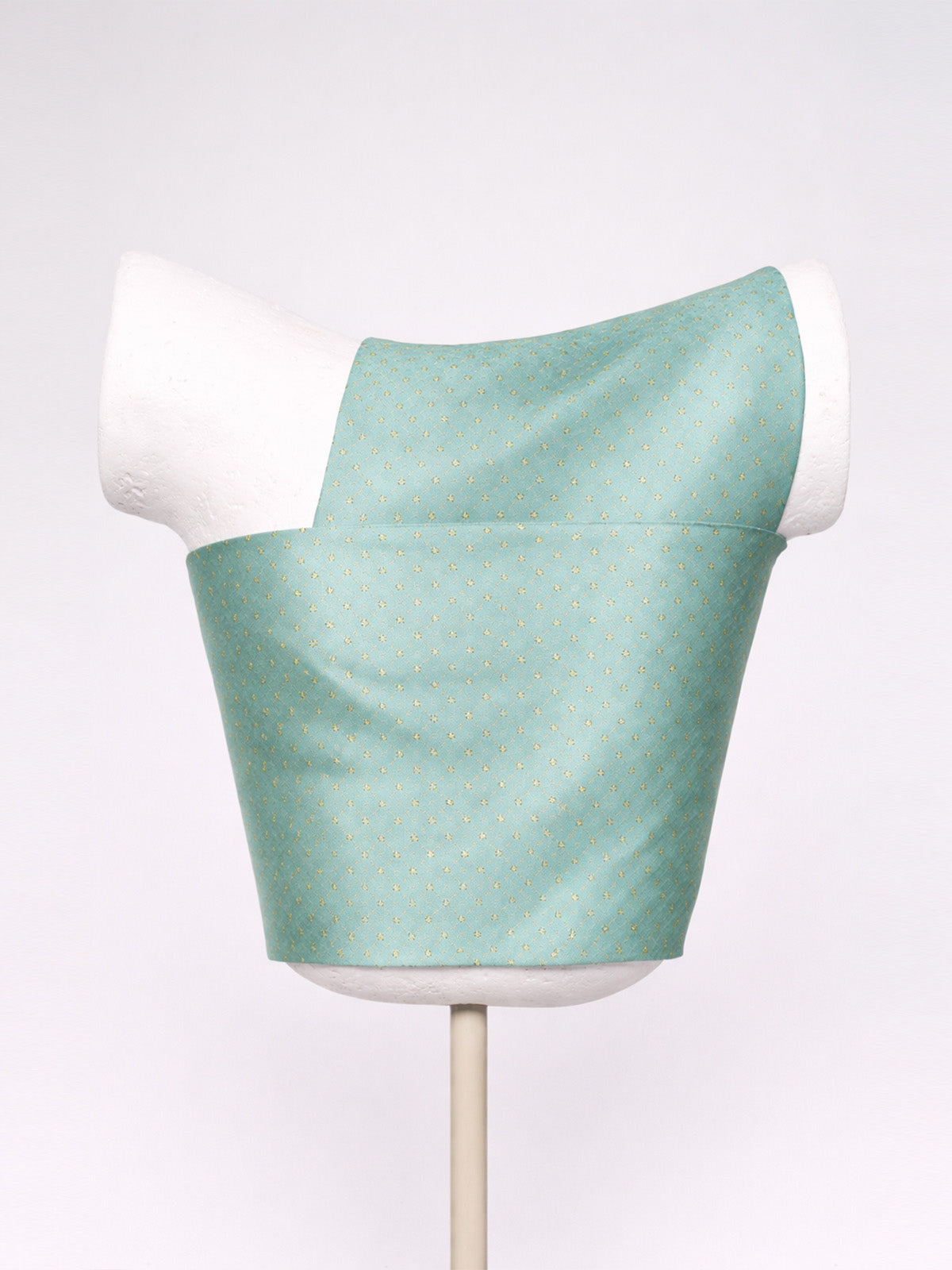 Handwoven Coral Blue Tanchoi & Cutwork Banarasi