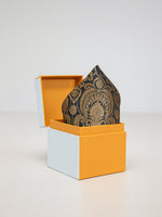 Handwoven Green & Gold Silk Pocket Square