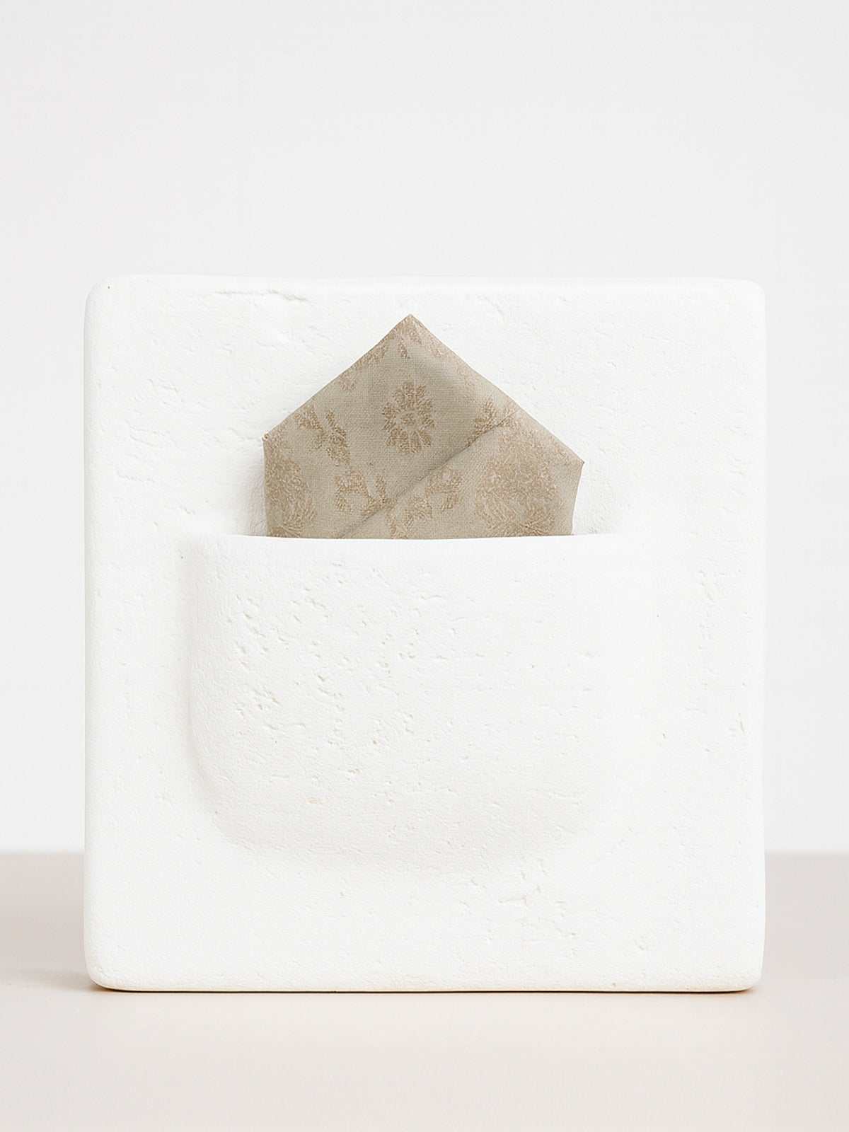 Handwoven Beige Georgette Pocket Square