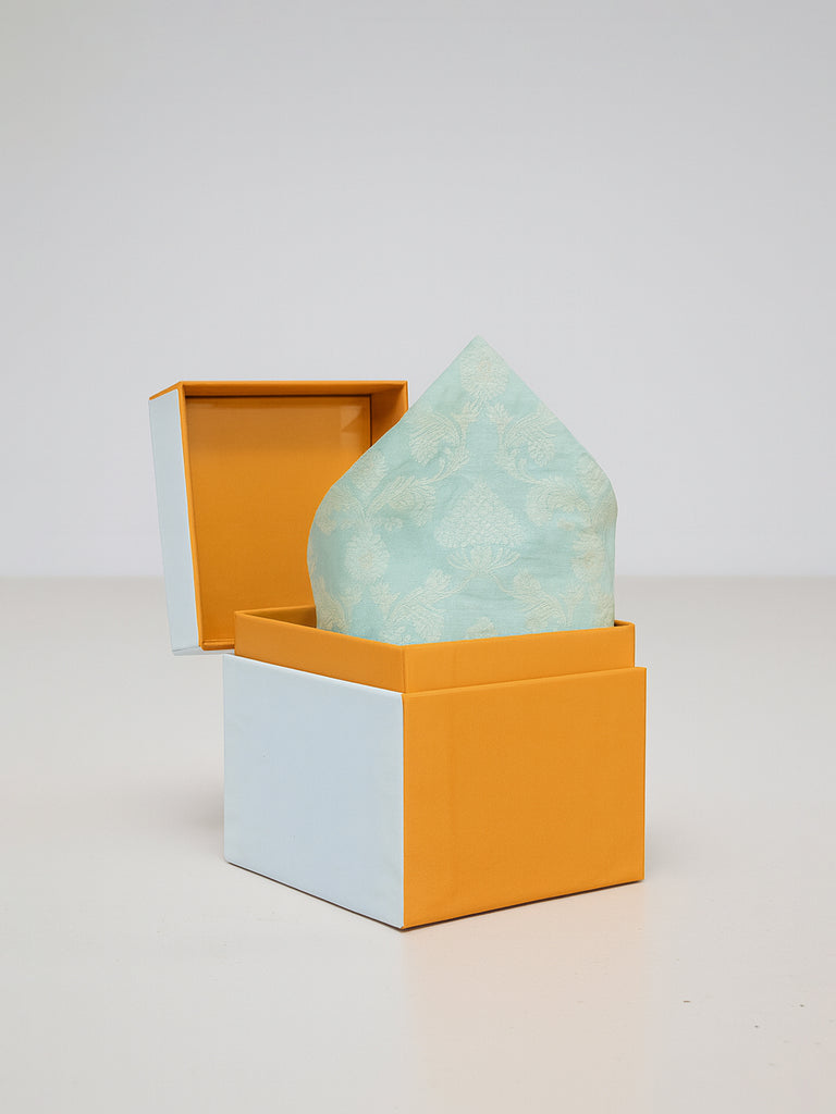 Handwoven Beige Georgette Pocket Square