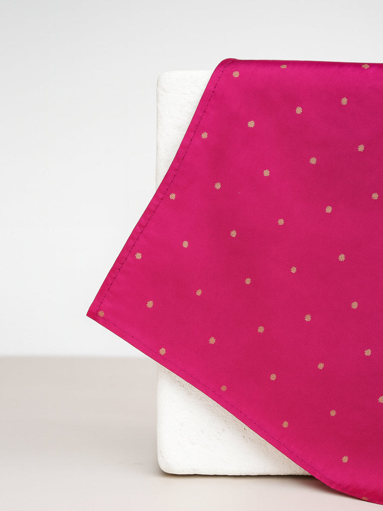 Handwoven Fuchsia Silk Pocket Square