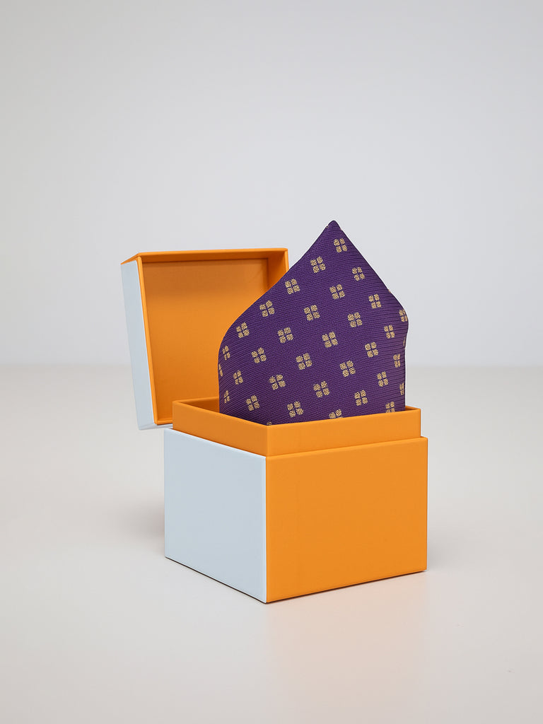 Handwoven Purple Georgette Pocket Square