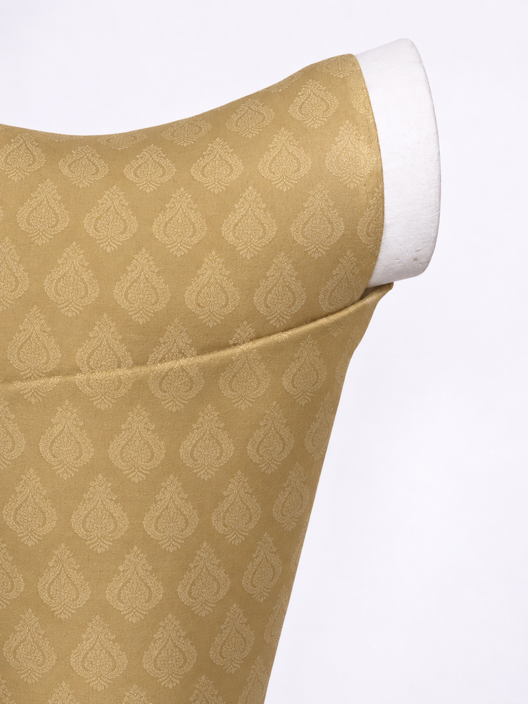 Handwoven Antique Gold Cutwork Blouse Fabric