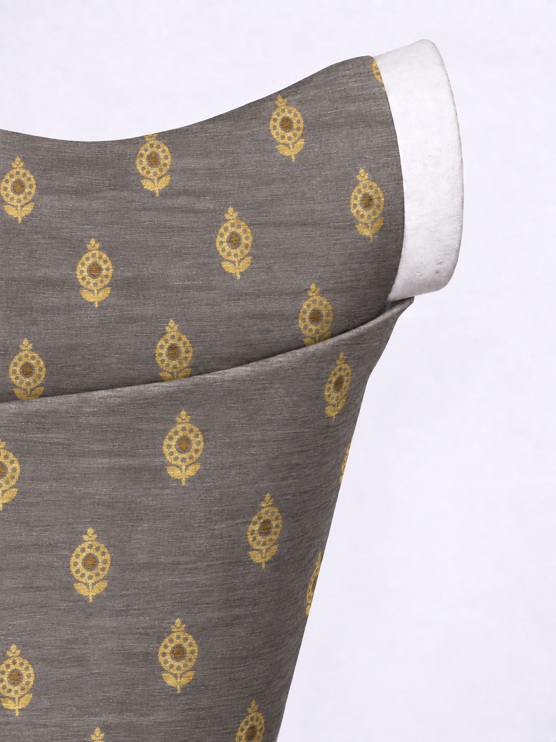 Handwoven Steel Grey Cutwork Blouse Fabric