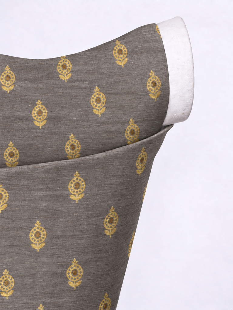Handwoven Steel Grey Cutwork Blouse Fabric