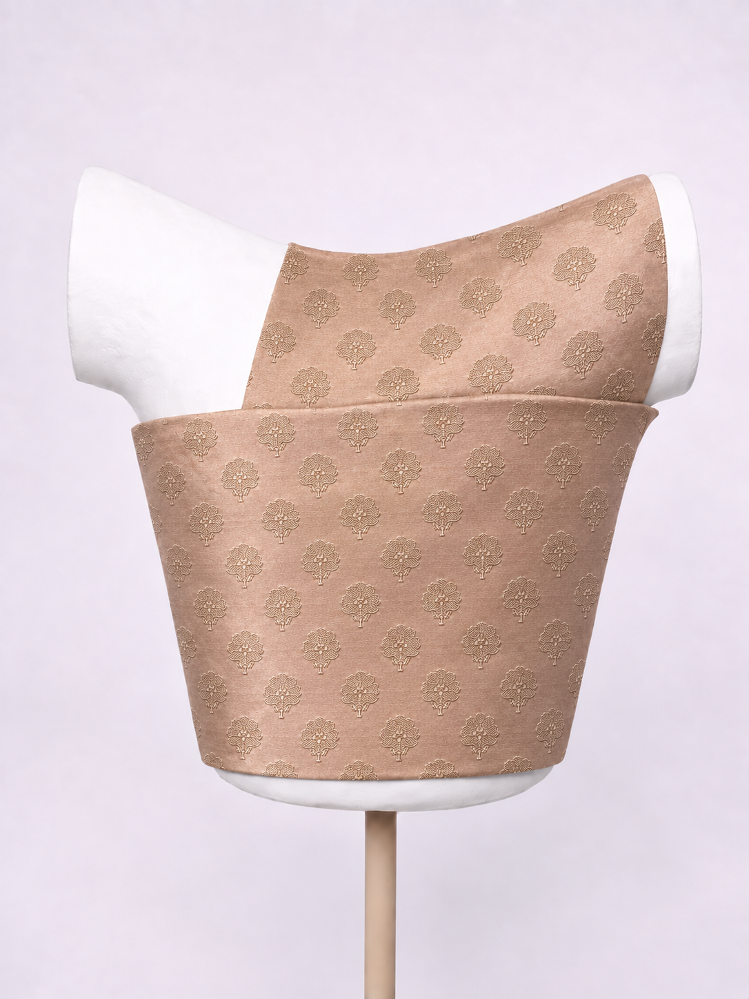 Handwoven Champagne Taupe Cutwork Blouse Fabric