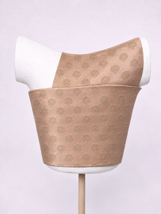 Handwoven Champagne Taupe Cutwork Blouse Fabric