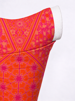 Handwoven Fuchsia Pink & Orange Banarasi Emboss Blouse Fabric