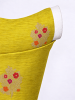 Handwoven Canary Yellow Cutwork Blouse Fabric