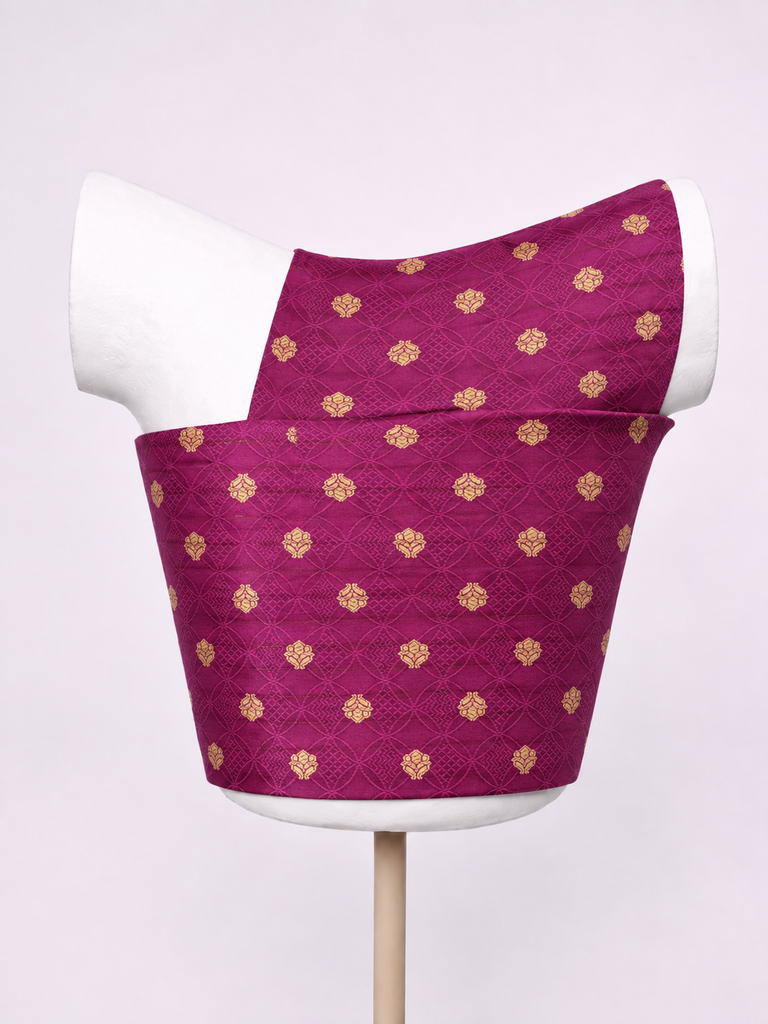 Handwoven Deep Purple Cutwork Blouse Fabric