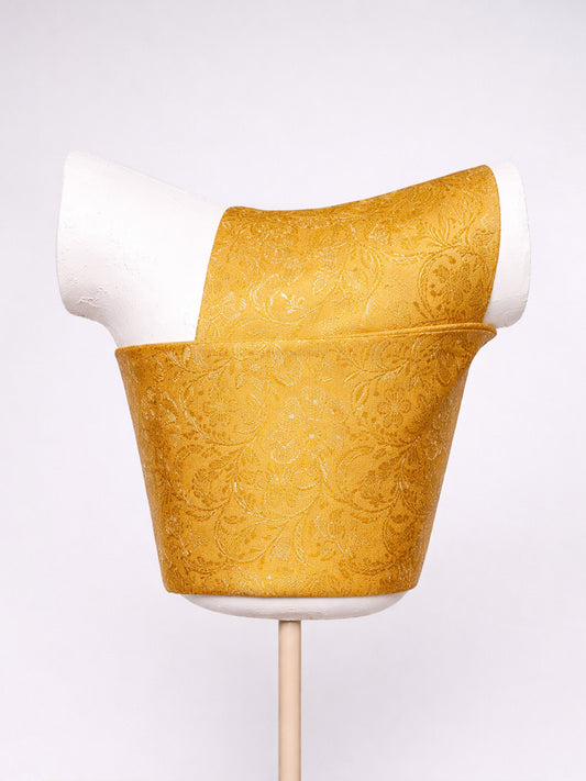 Handwoven Mustard Yellow Banarasi Cutwork