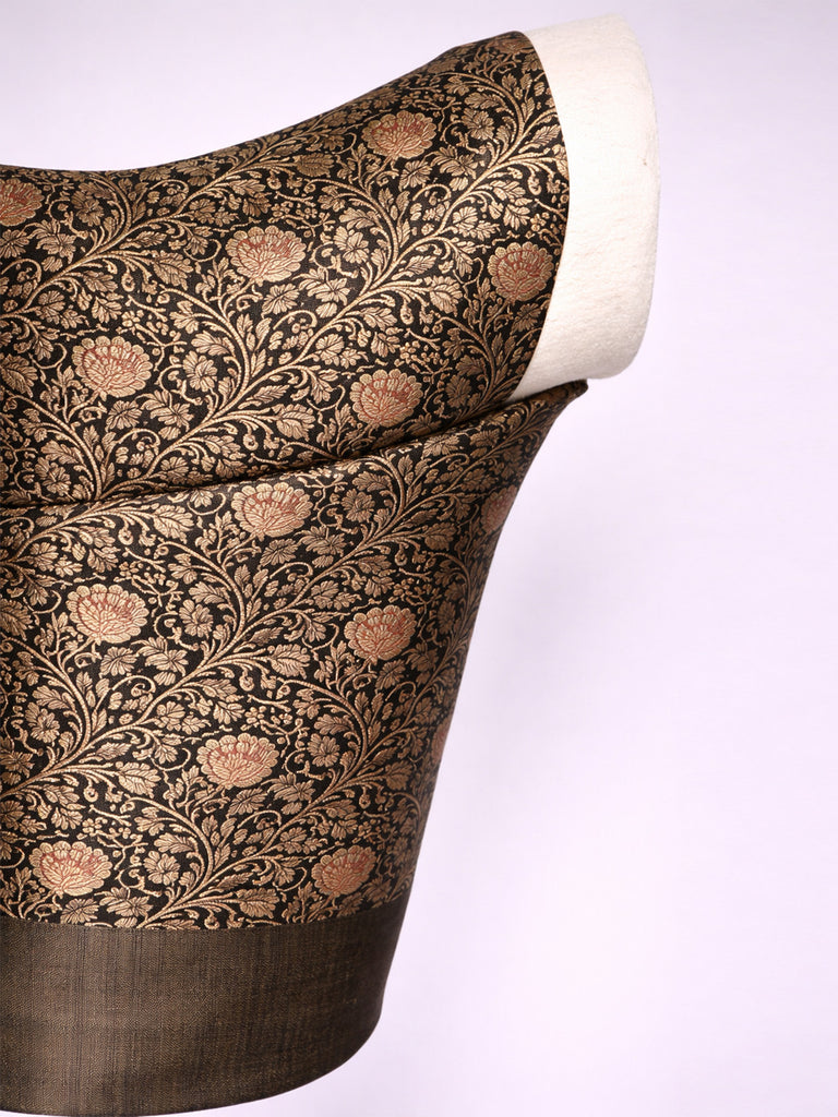 Handwoven Black & Gold Phekwa Banarasi