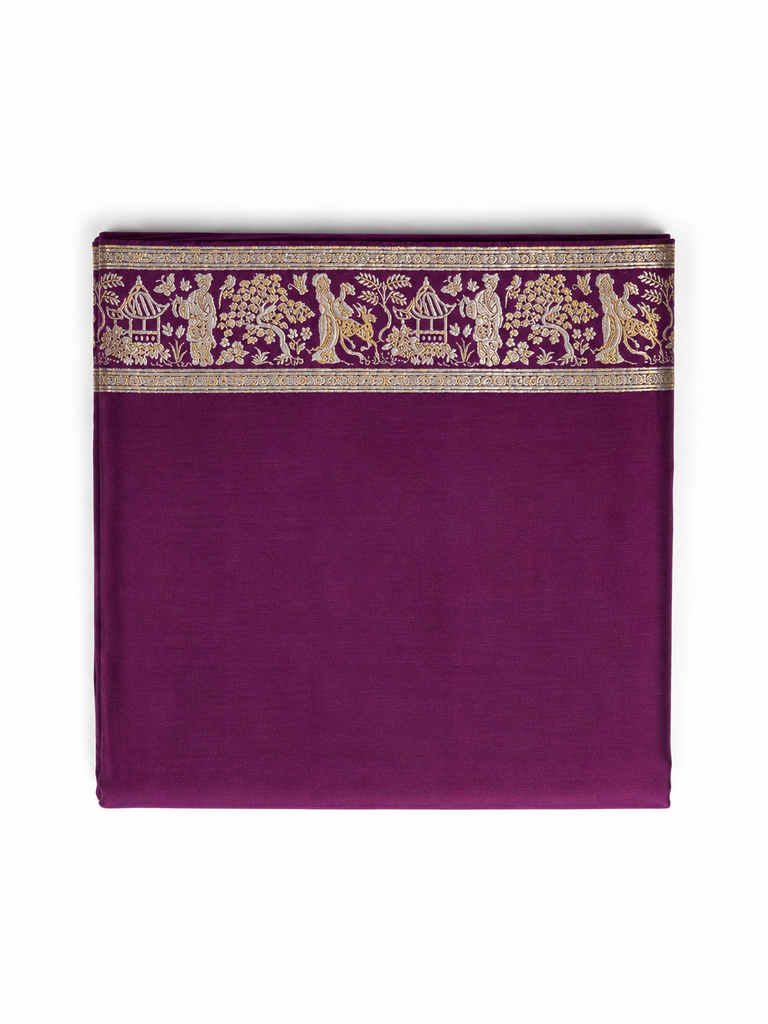 Alia Bhatt in Handwoven Purple Cheena Cheeni Emboss Saree
