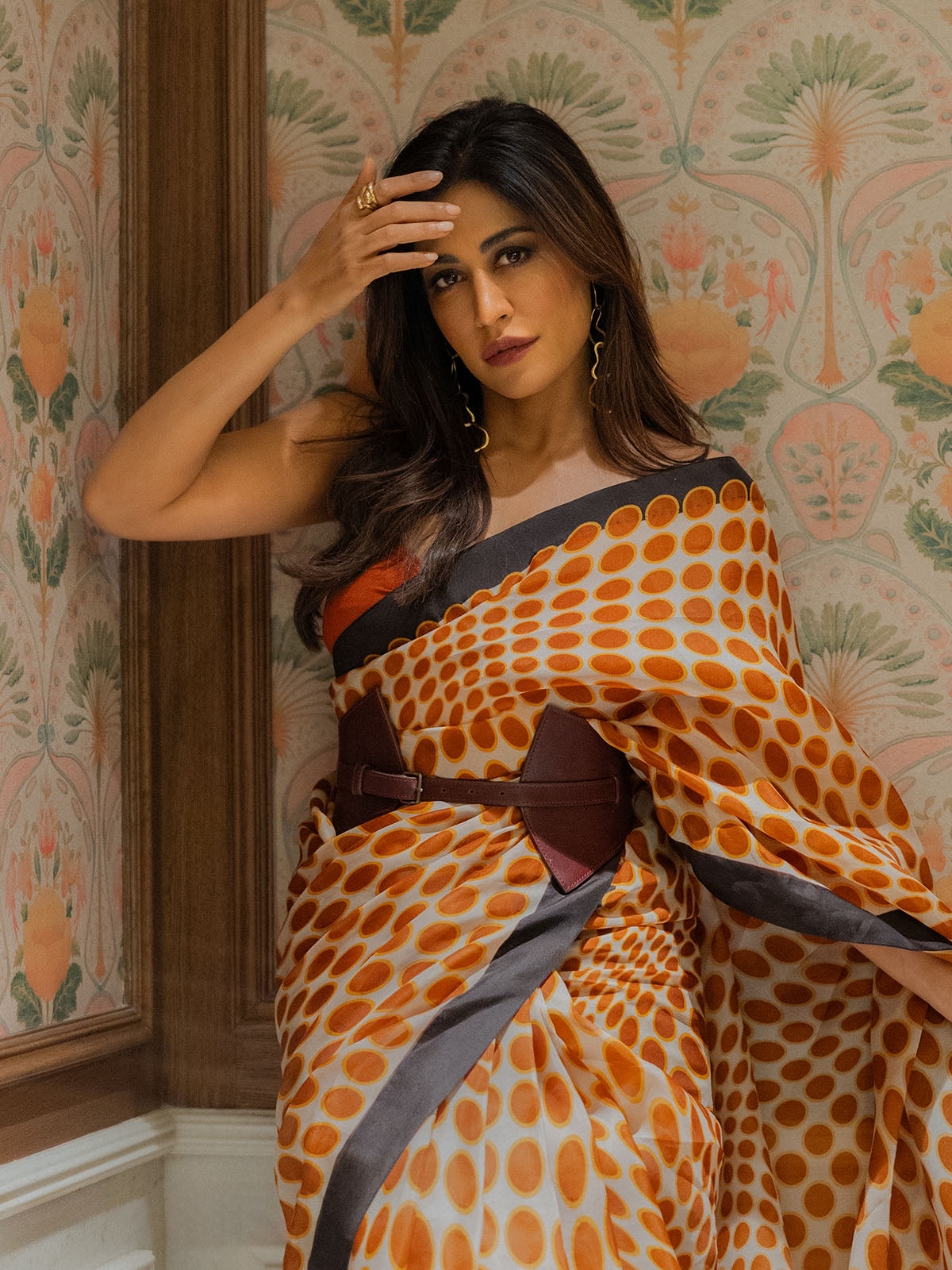 Ochre Poppy Saree