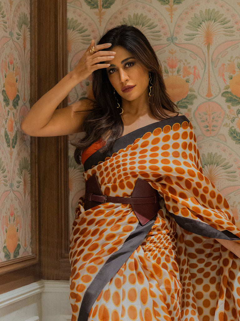 Ochre Poppy Saree